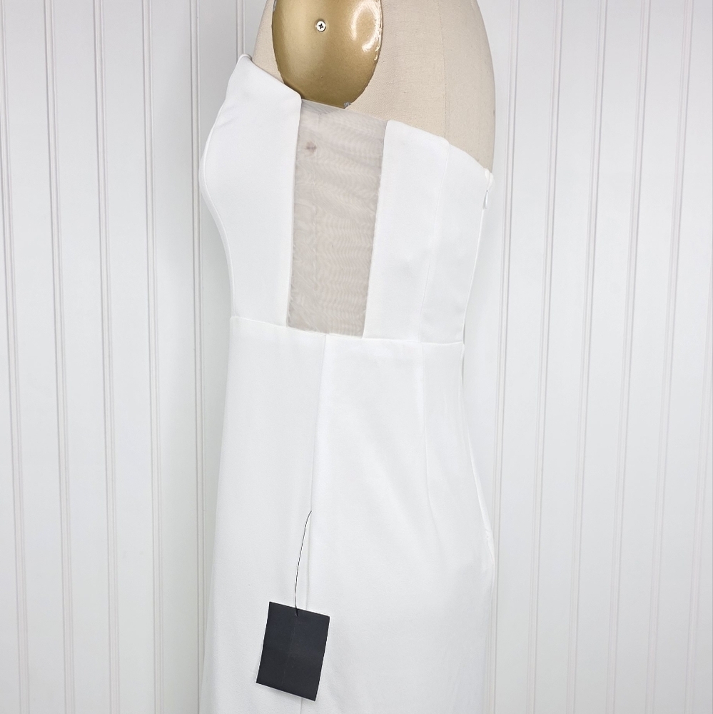 Lulus NWT Strapless White Midi Dress | Elegant | Side Slit | Size L - Picture 7 of 12